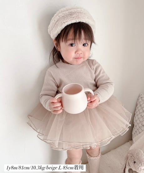 即納volume tulle rompers