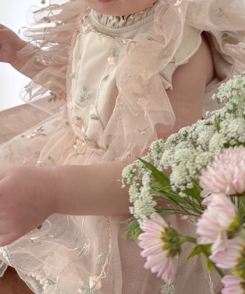 即納flower tulle apron rompers | alli.