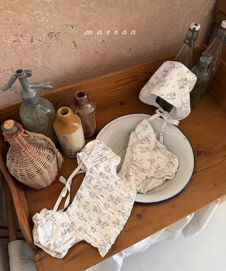 一部即納 marron Flower swimming suit