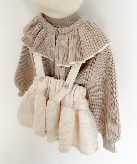即納ruffle collar  knit cardigan