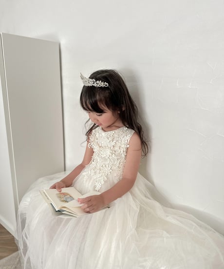 即納flower  motif tulle dress
