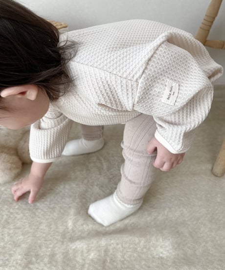 即納The beige eyelet leggings
