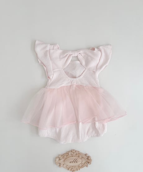 即納  back ribbon tull suit