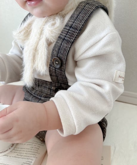 即納glen check salopette