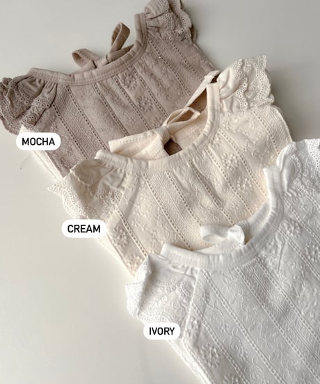即納back ribbon  frill lace bib