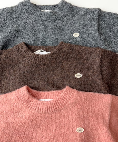 即納mohair crew neck knit
