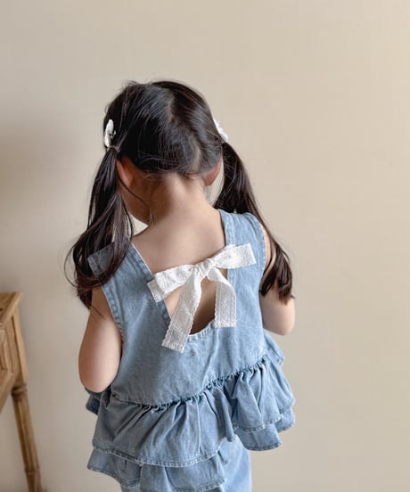 即納melikey Ribbon Kang Kang Nashi blouse