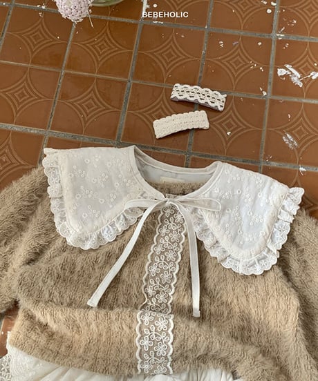 即納 mohair flower blouse