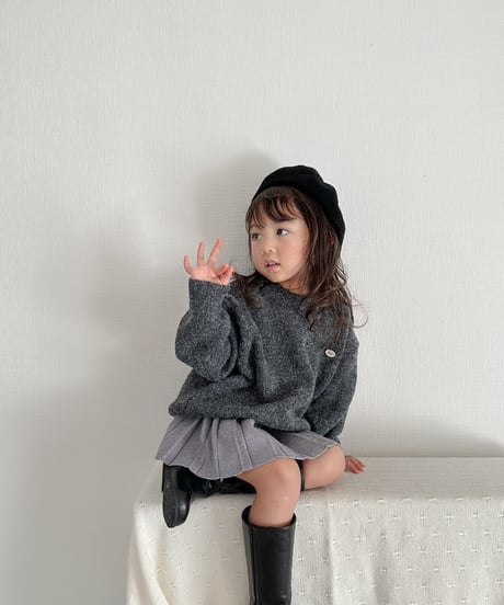 即納mohair crew neck knit