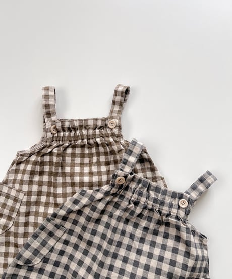 即納 nunubiel  check rompers