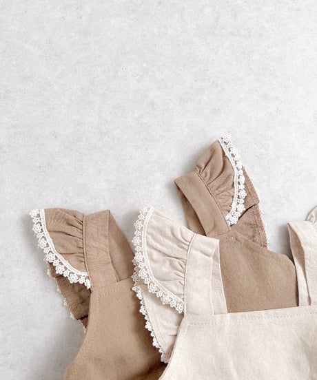 即納 m-kids  Linen frill suit