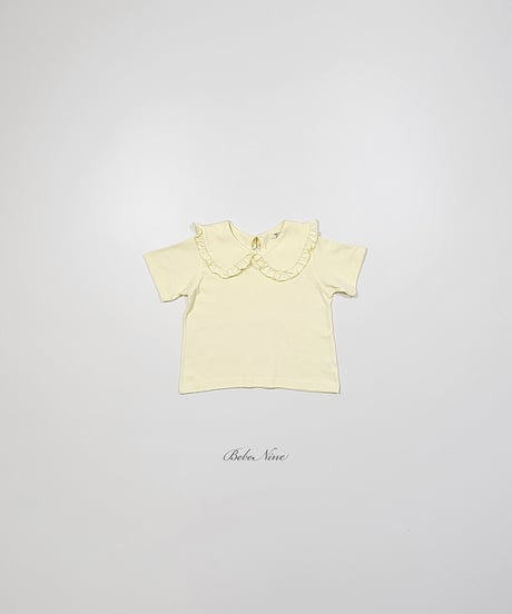 即納 bebe nine Frill round collar tee