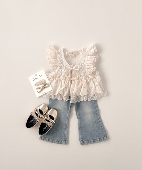 即納Brush boots cut denim