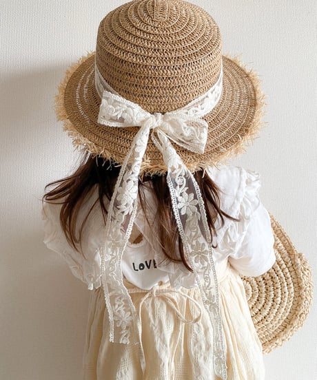 即納flower lace ribbon paper hat