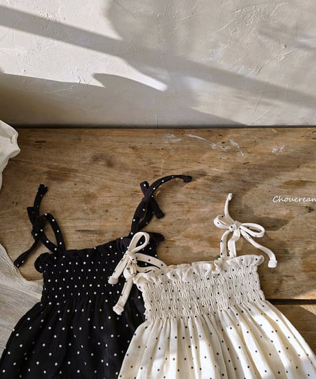 即納dot ribbon bustier rompers