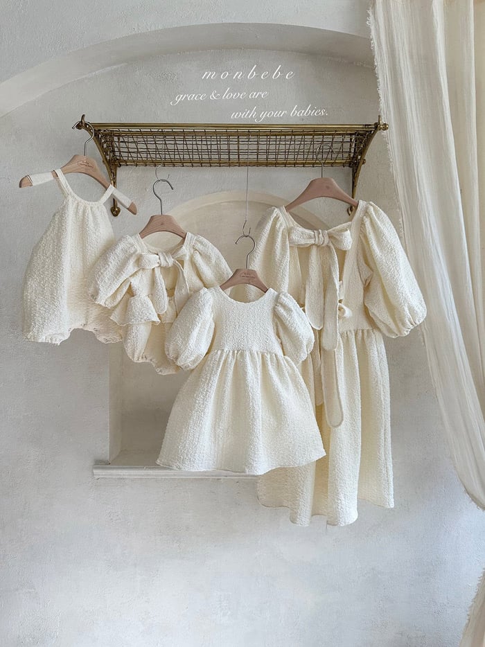 monbebe リネン レース付き ワンピース　親子セット 予約 monbebe Cecil one-piece (ママとお揃い) | alli.