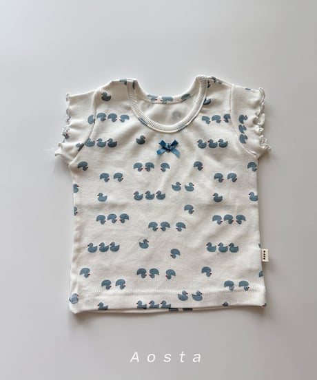 即納aosta Lip ribbon tee