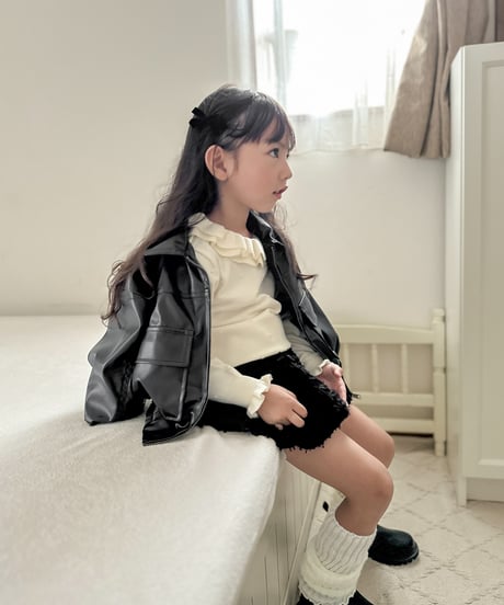 即納　ruffle snow knit