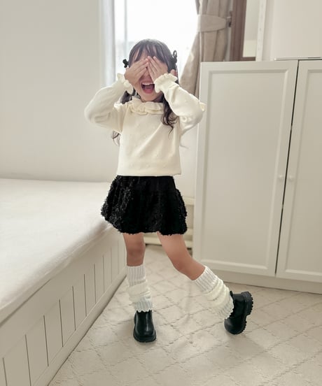 即納　ruffle snow knit