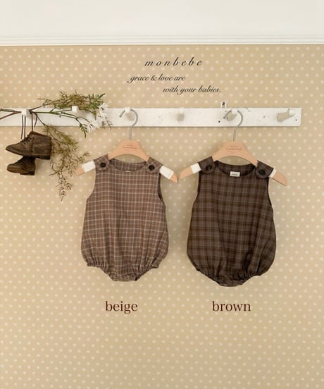 即納 monbebe Romi check suit