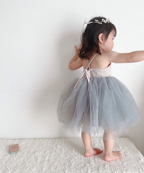 即納simple tulle one-piece