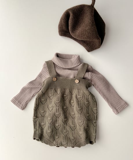 即納openwork knit salopette