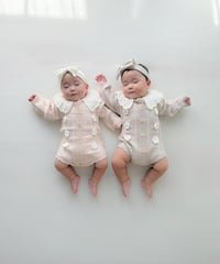 即納 knit openwork rompers