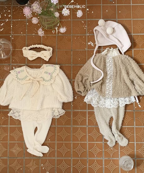 即納 mohair flower blouse