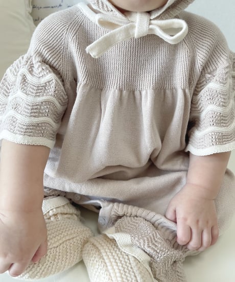 即納wave knit rompers