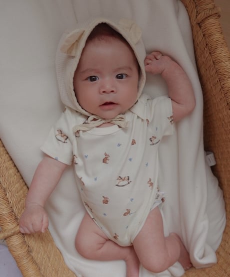 即納 Bunny & Rocking Horse Bodysuit