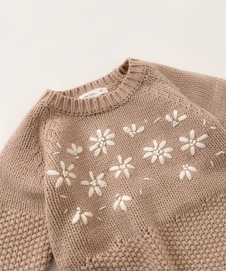 即納Flower knit suit