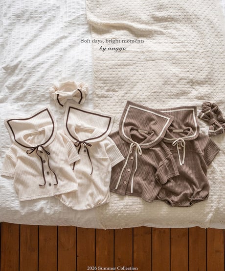 即納anggo baby Sailor collar Romper