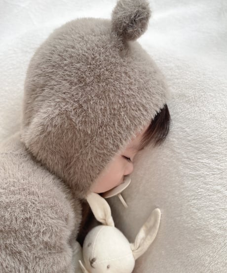 即納 fluffy bear coverall