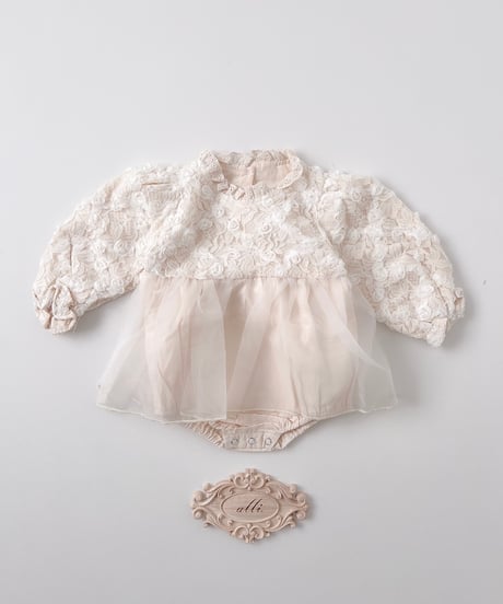 即納lace rose rompers