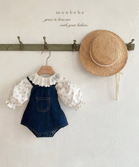 即納monbebe Bongbong denim suspenders
