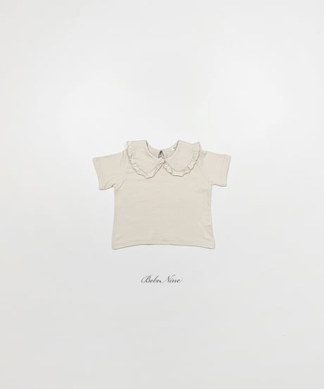 即納 bebe nine Frill round collar tee
