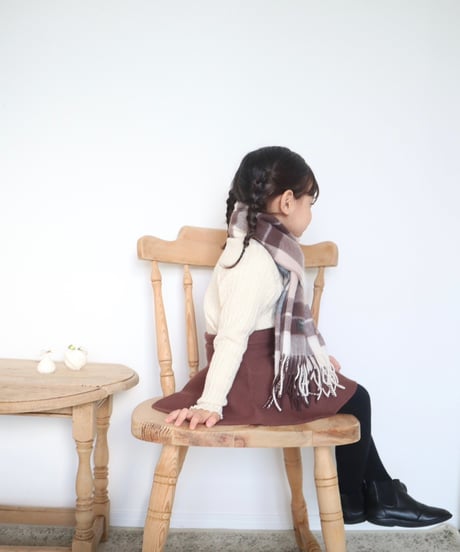 即納knit flare skirt  brown&beige