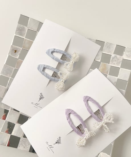 即納Perl ribbon hairpin set
