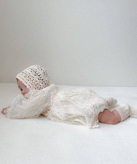 即納square neck lace tulle rompers