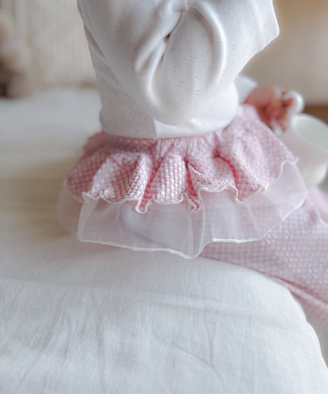 即納 milkbalm frill check pant