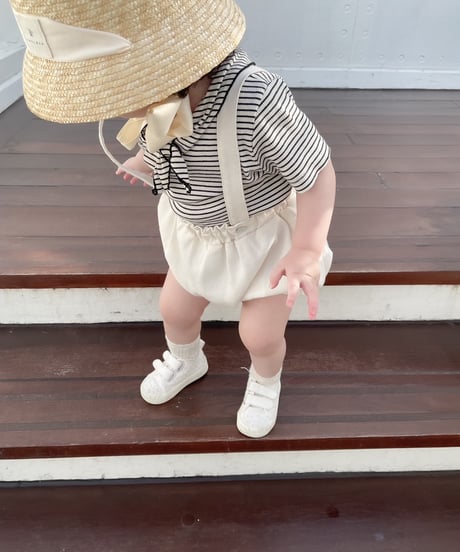 即納Milk stripe sailor  T-shirt