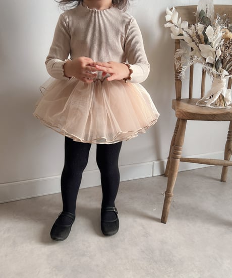 即納volume tulle rompers