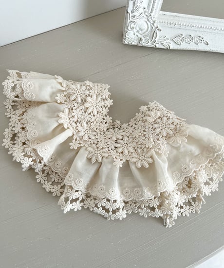 即納double lace flower  collar