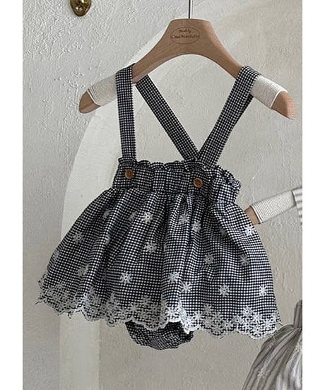 即納 monbebe Embroidery suspenders st bloomer