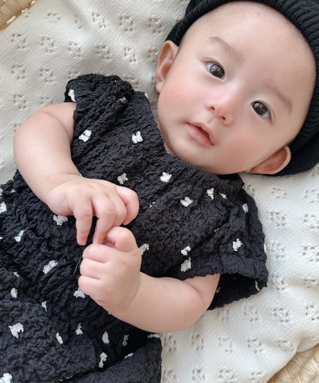 即納sleeveless dot crinkle set up