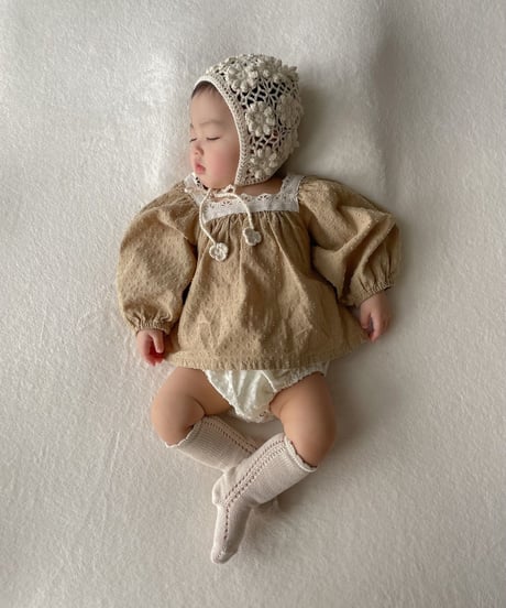 即納monbebe  handmade Knit bonnet