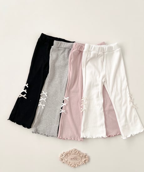 即納ribbon flare pants