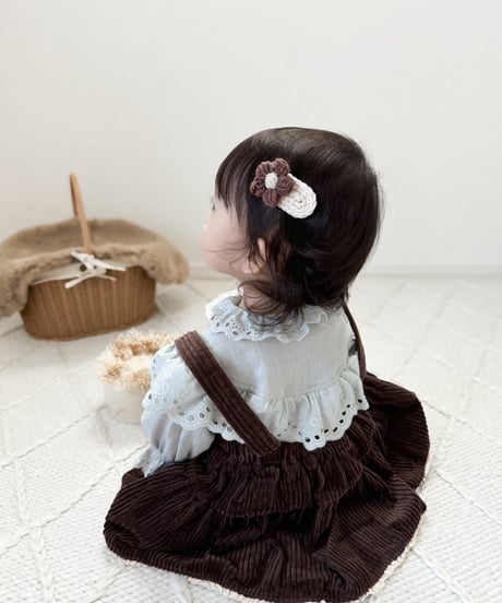 即納 knit flower pin set