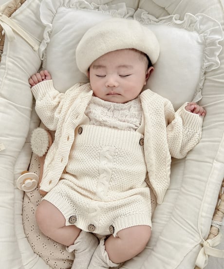 即納cable knit salopette