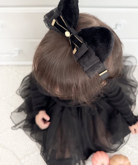 即納Velvet Cat Ears Headband